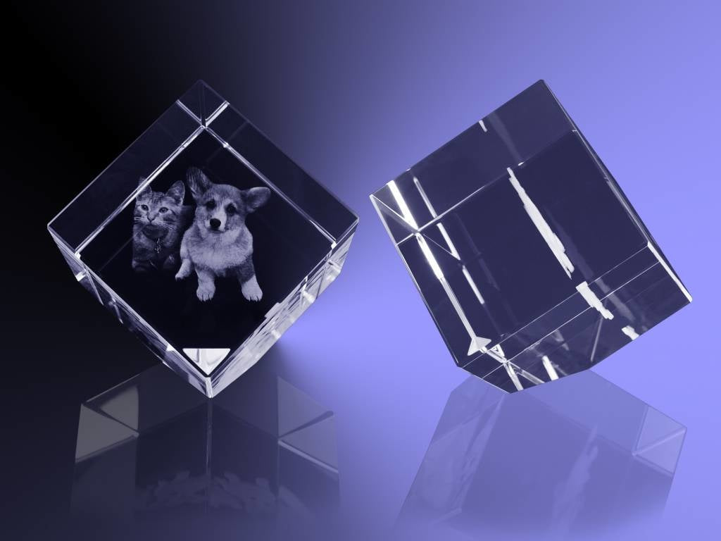 Foto in glas - 2D - Kubus 6 cm staand op hoek