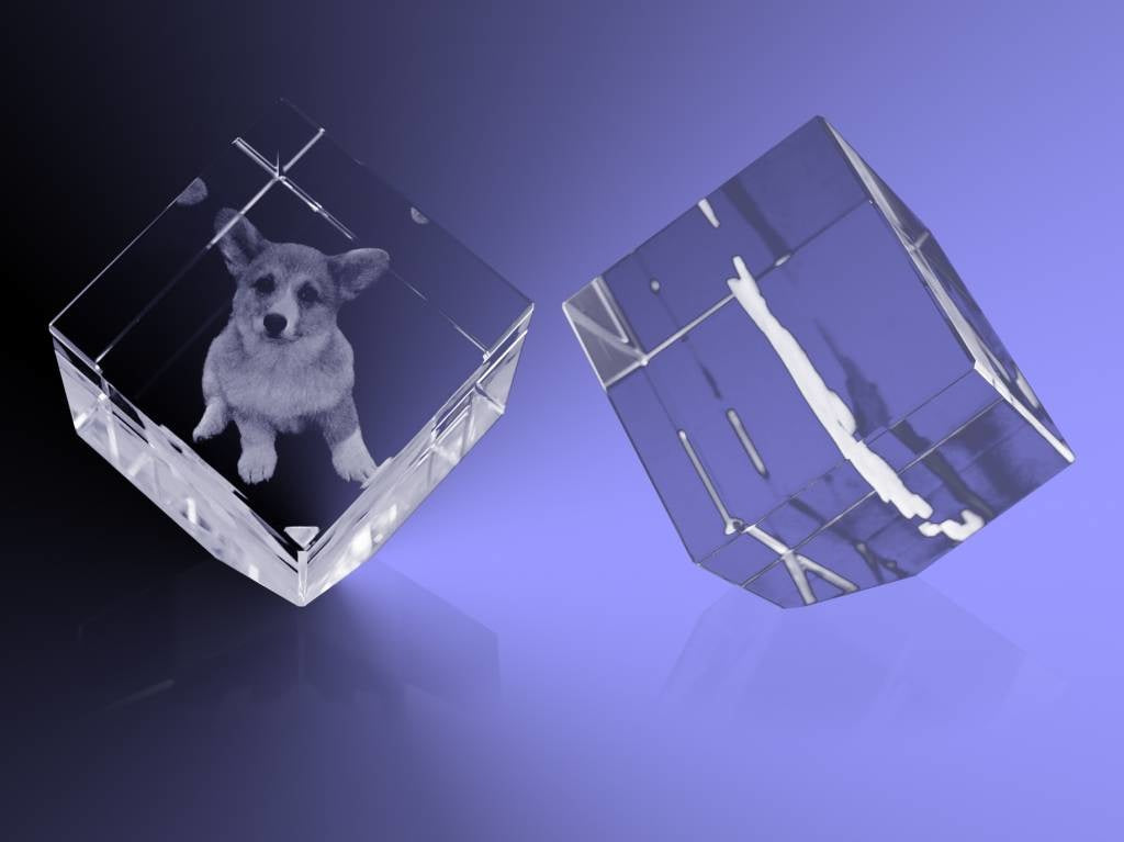 Foto in glas - 2D - Kubus 6 cm staand op hoek