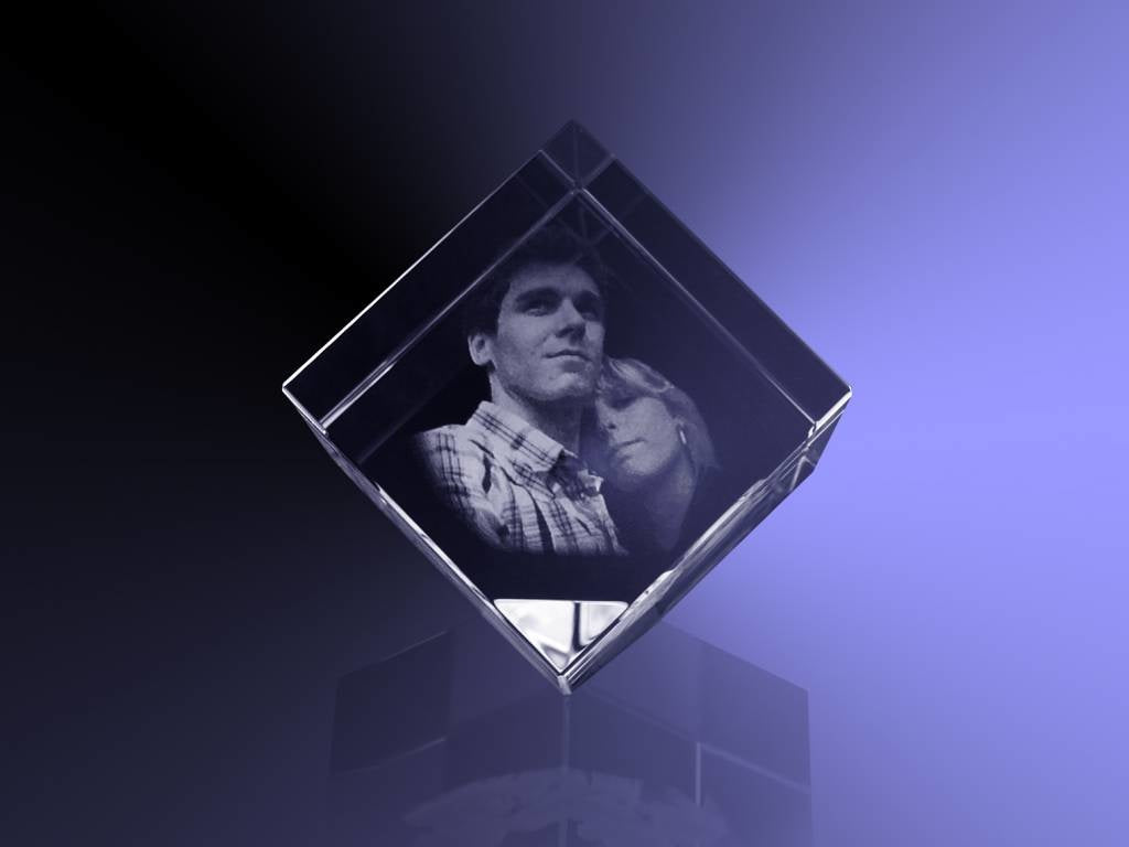 Foto in glas - 2D - Kubus 6 cm staand op hoek