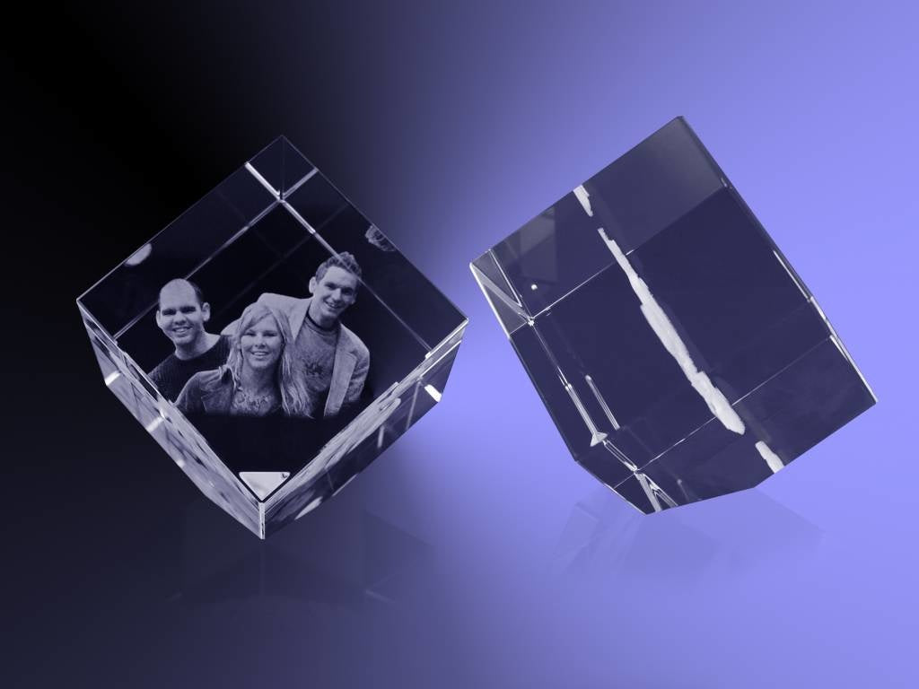 Foto in glas - 2D - Kubus 8 cm staand op hoek