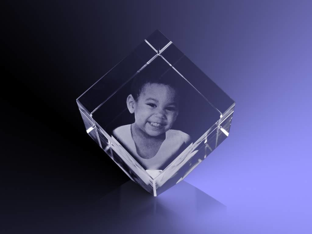 Foto in glas - 2D - Kubus 6 cm staand op hoek