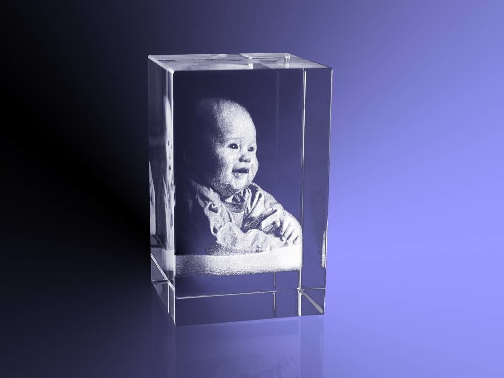 Foto in glas - 2D - Rechthoek blok - 5x5x8 cm - Liggend model