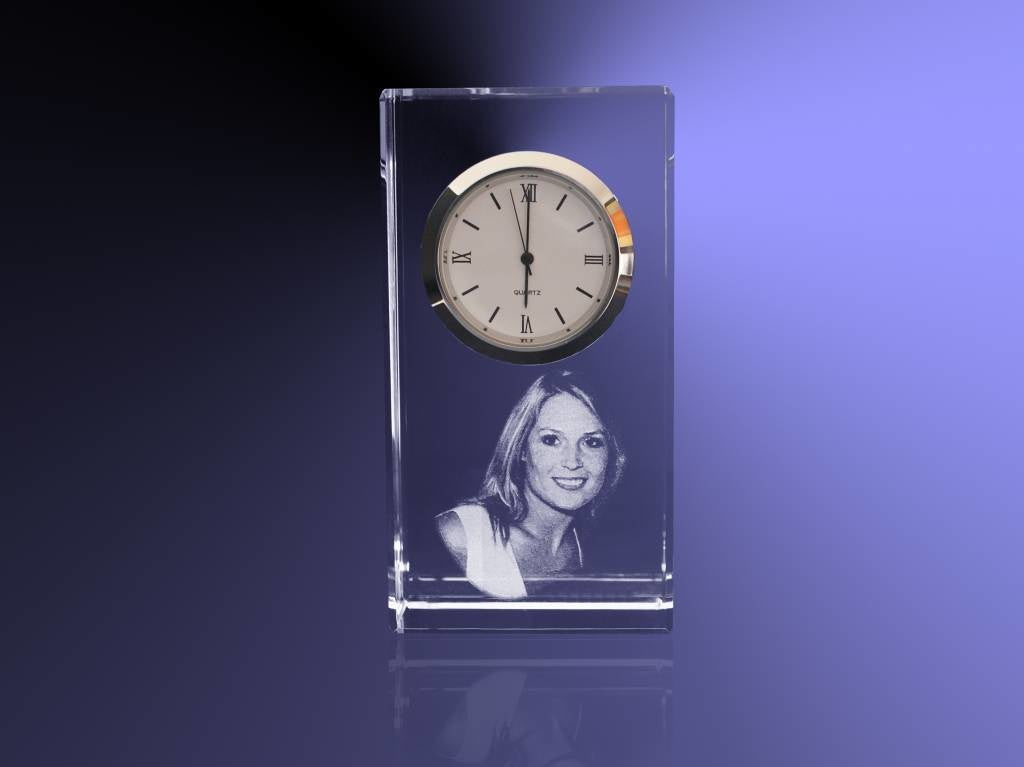 Foto in glas - 2D - Klok "recht model"