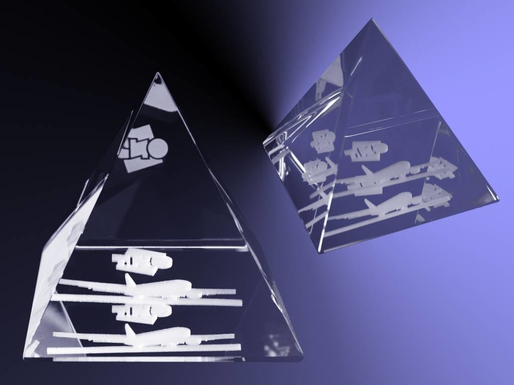 Foto in glas - 2D - Piramide - 80x74x80 mm
