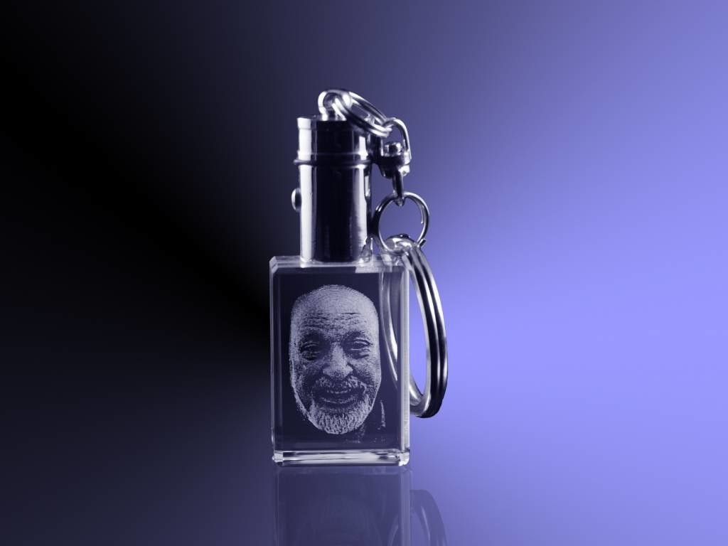Foto in glas - 2D - Sleutelhanger van glas met lampje