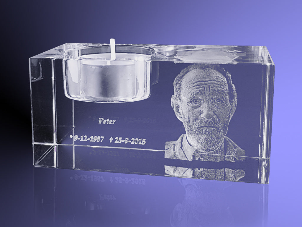Foto in glas - 2D - Waxinelichthouder liggend - 50x100x50 mm