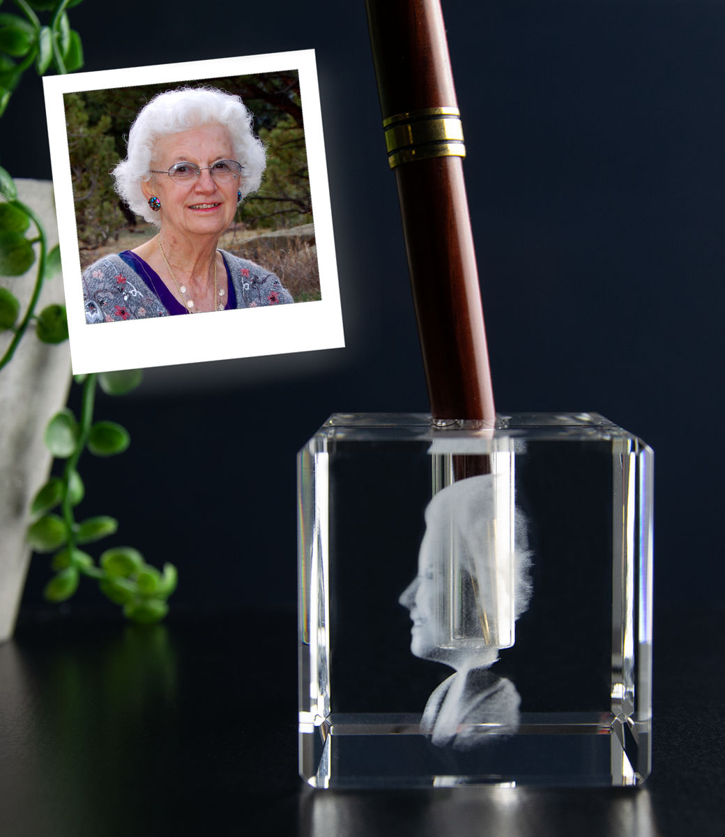 Penhouder 3D met foto in glas