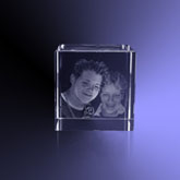 2D Portretfoto 3D in Glas (kan alleen van personen) - kubus 50x50x50 mm
