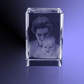 2D Portretfoto 3D in Glas (kan alleen van personen) - blok 60x90x60 mm horizontaal