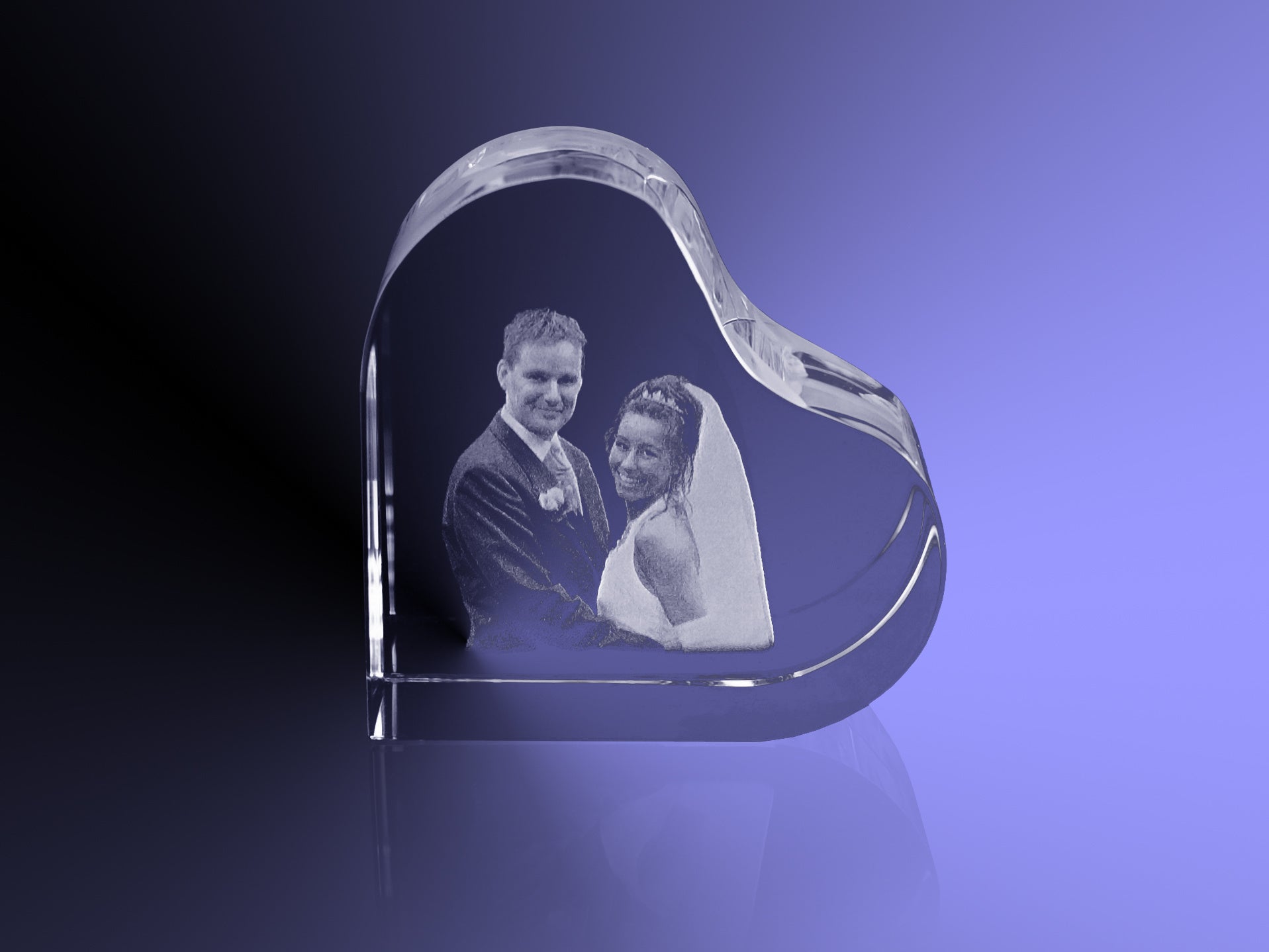 Foto in glas - 2D - Hart Groot - 100x100x50 mm
