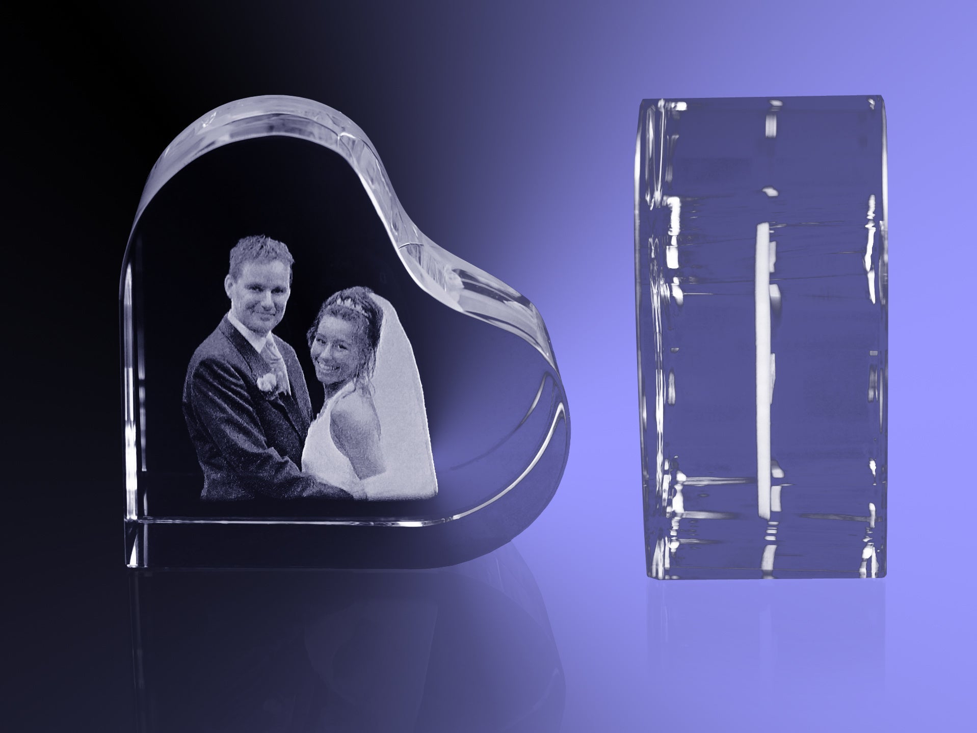 Foto in glas - 2D - Hart Groot - 100x100x50 mm