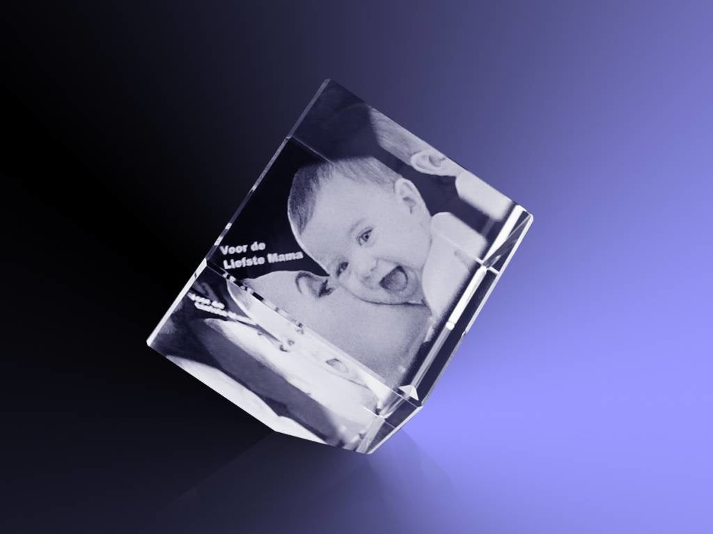 Foto in glas - 2D - Kubus 5 cm staand op hoek