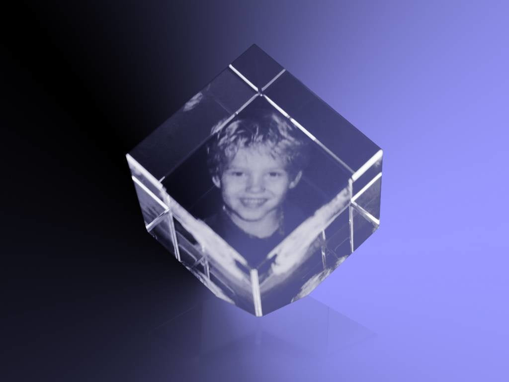 Foto in glas - 2D - Kubus 10 cm staand op hoek