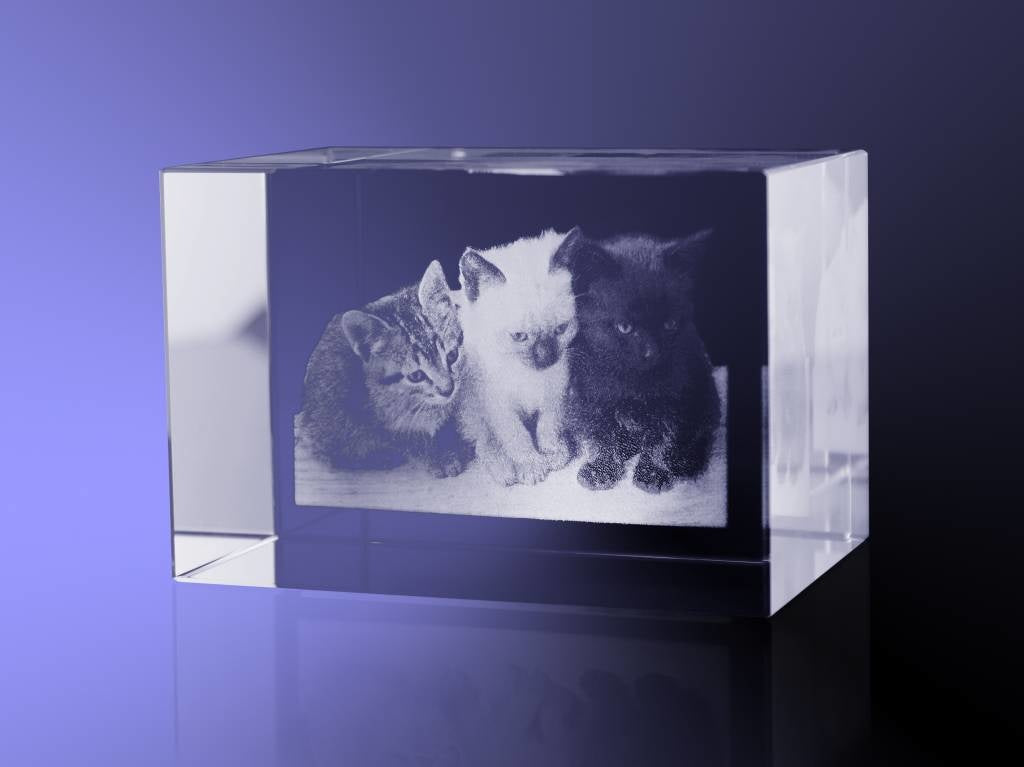 Foto in glas - 2D - Rechthoek blok - 6x6x9 cm - Liggend model