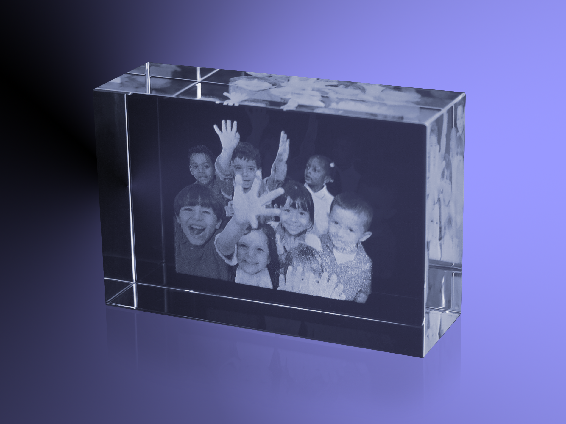 Foto in glas - 2D - Rechthoek blok  - 6x9x3 cm - Liggend model