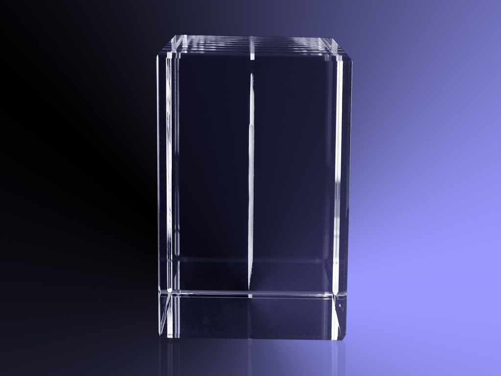 Foto in glas - 2D - Rechthoek blok  - 20x15x10 cm - Liggend model
