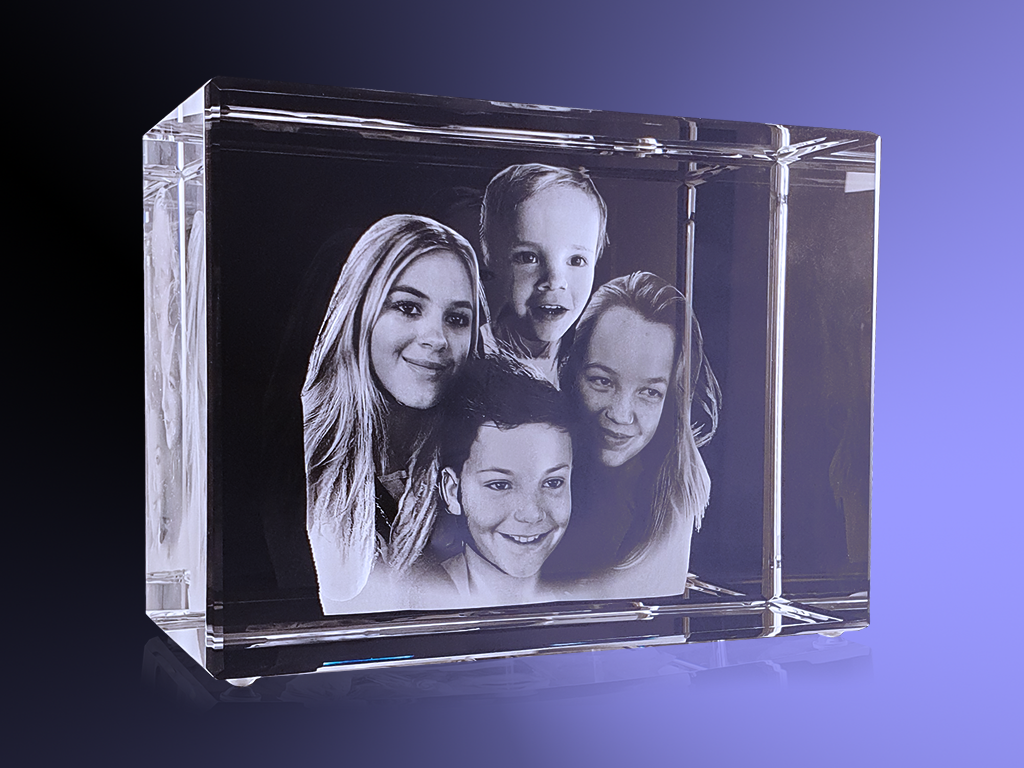 Foto in glas - 2D - Rechthoek blok  - 20x15x10 cm - Liggend model