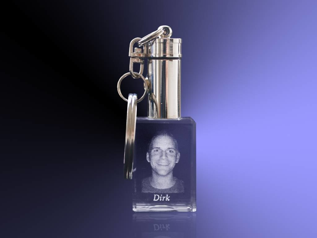 Foto in glas - 2D - Sleutelhanger van glas met lampje