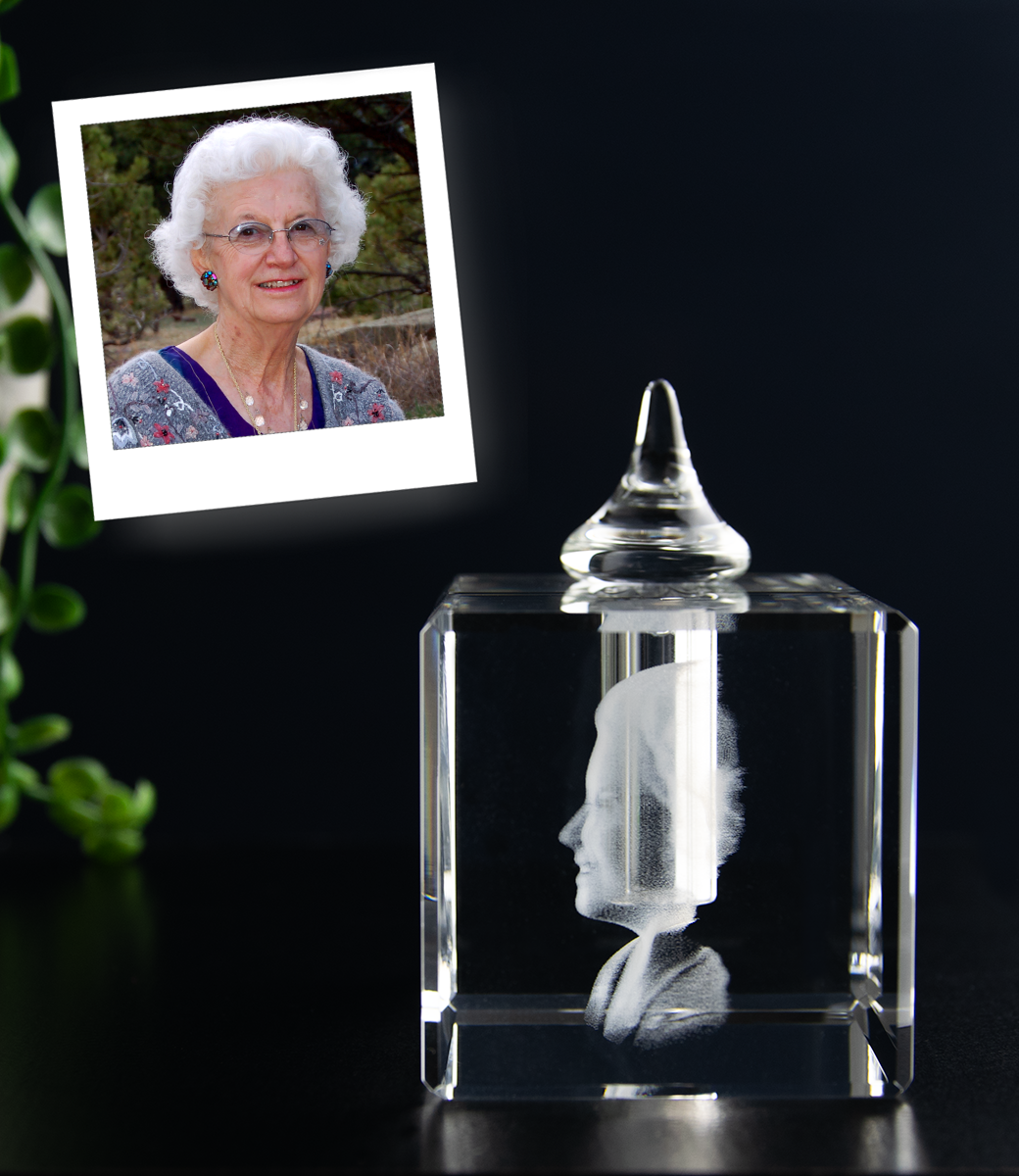 Urn klein met 3D foto in glas